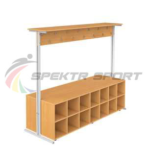 Купить Вешалка напольная двухсторонняя с тумбой для обуви на 28 мест в Болгаре 