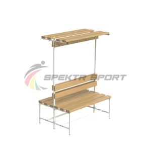 Купить Скамейка с вешалкой и полкой для раздевалок двухсторонняя (разборная) 1200 мм в Болгаре 
