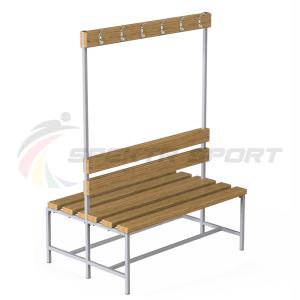Купить Скамейка с вешалкой для раздевалок двухсторонняя (разборная) 1200 мм в Болгаре 