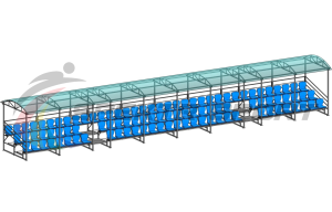 Купить Трибуна для зрителей 3 ряда на 100 мест с навесом v2 (18630) в Болгаре 