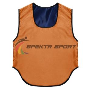 Купить Манишка футбольная двусторонняя Spektr Sport оранжево-синяя, р. 36-40 в Болгаре 
