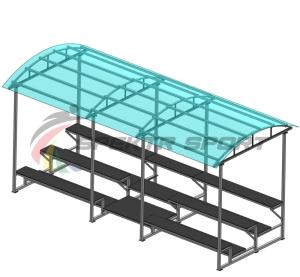 Купить Трибуна для зрителей 3 ряда на 26 мест с навесом (лавки - фанера) в Болгаре 
